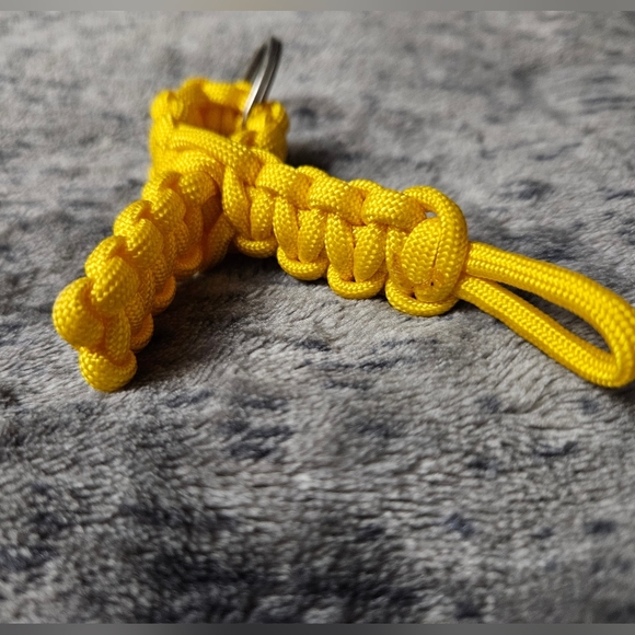 Paracord Gold Ribbon Keychain‎ - Picture 2 of 3